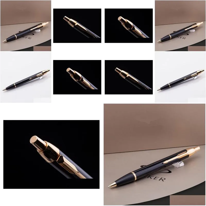 Ballpoint Pens 2Pc Business Office Im Series Black With Golden Trim Metal Pen Drop Delivery School Industrial Writing Supplies Dh2Ij