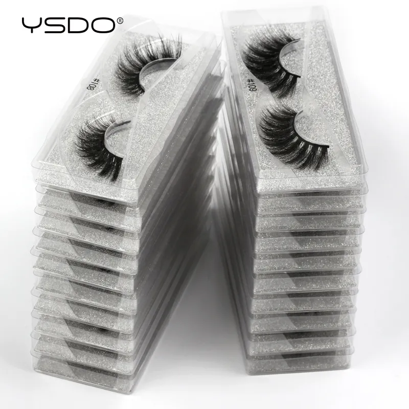 Makeup Tools Eyelash Wholesale 1020304050100 Pairs Faux 3D Mink Lashes Makeup Fluffy Thick False Eyelashes In Bulk Cilios Natural Lashes 230613