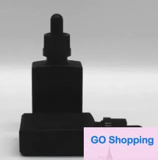 Wholesale 30ml eliquid flat bottle glass empty mini bottles 30ml matte black rectangular glass bottles Classic