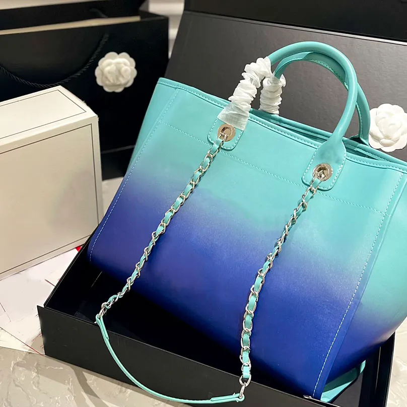 Spring Summer Vacation Collection Beach Shopper Luxury Handbag Designer Fashion Purse Large Chain Dream Gradient Tot Bag 0614