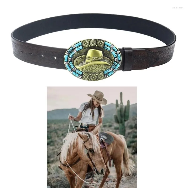 Ceintures Ceinture Adulte Multi-taille Avec Boucle De Chapeau De Cowboy En Relief Réglable Pour Hommes PU-Cuir Résistant À L'usure