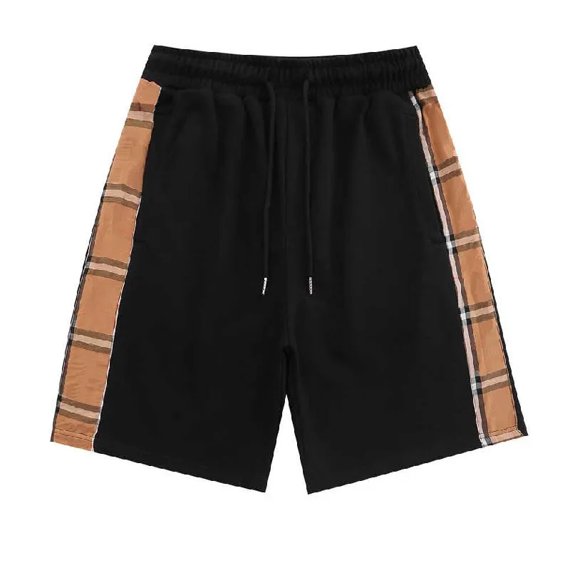 Designer herenshorts strandbroek Europese en Amerikaanse merktrend klassiek geruit los groot zomermode dames dezelfde stijl zwart-wit effen stretchshorts