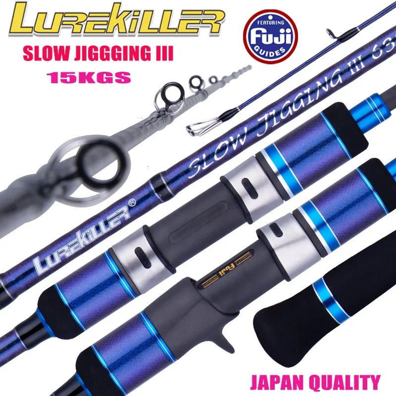 Boat Fishing Rods Lurekiller Fuji Parts Slow Jigging Rod 1.91m Ocean Boat Rod PE0.8-2.5 Sprial Guides Fishing Rod 230614