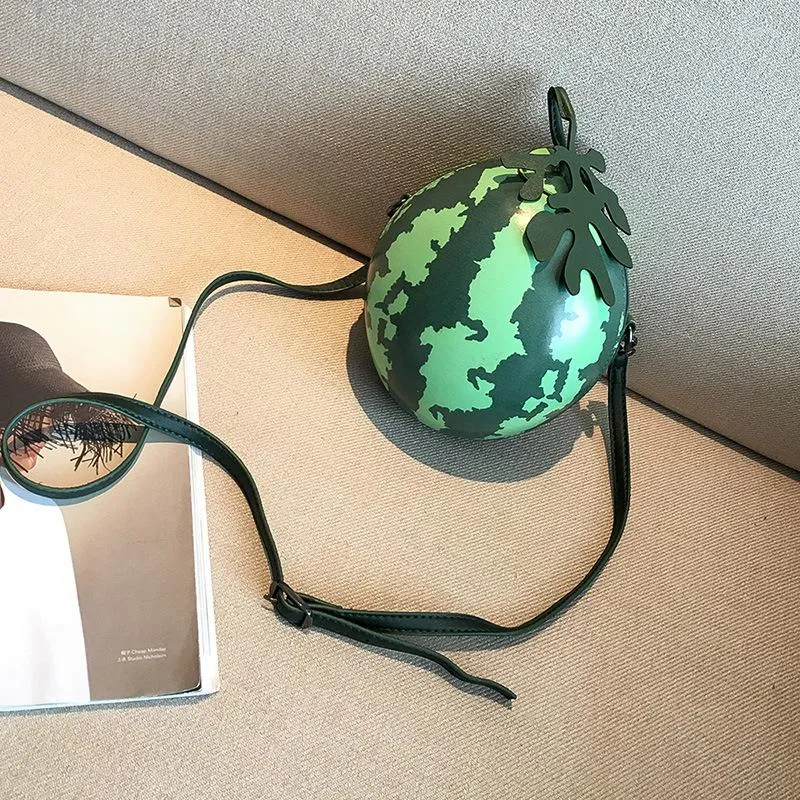 Axelväskor kvinnors väska vattenmelonformad designer pu läder söt frukt plånbok och handväska för flickor