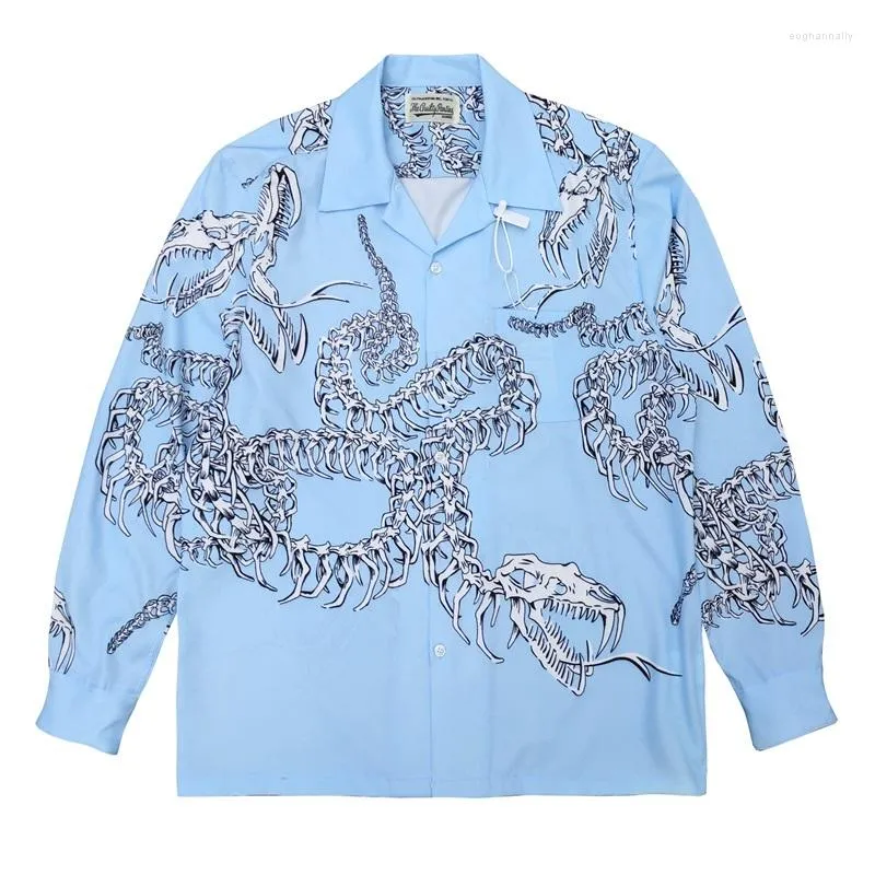 Men's Casual Shirts Tokyo Keel Coiled Snake WACKO MARIA Shirt Men Women Single Breasted Lapel Long Sleeve