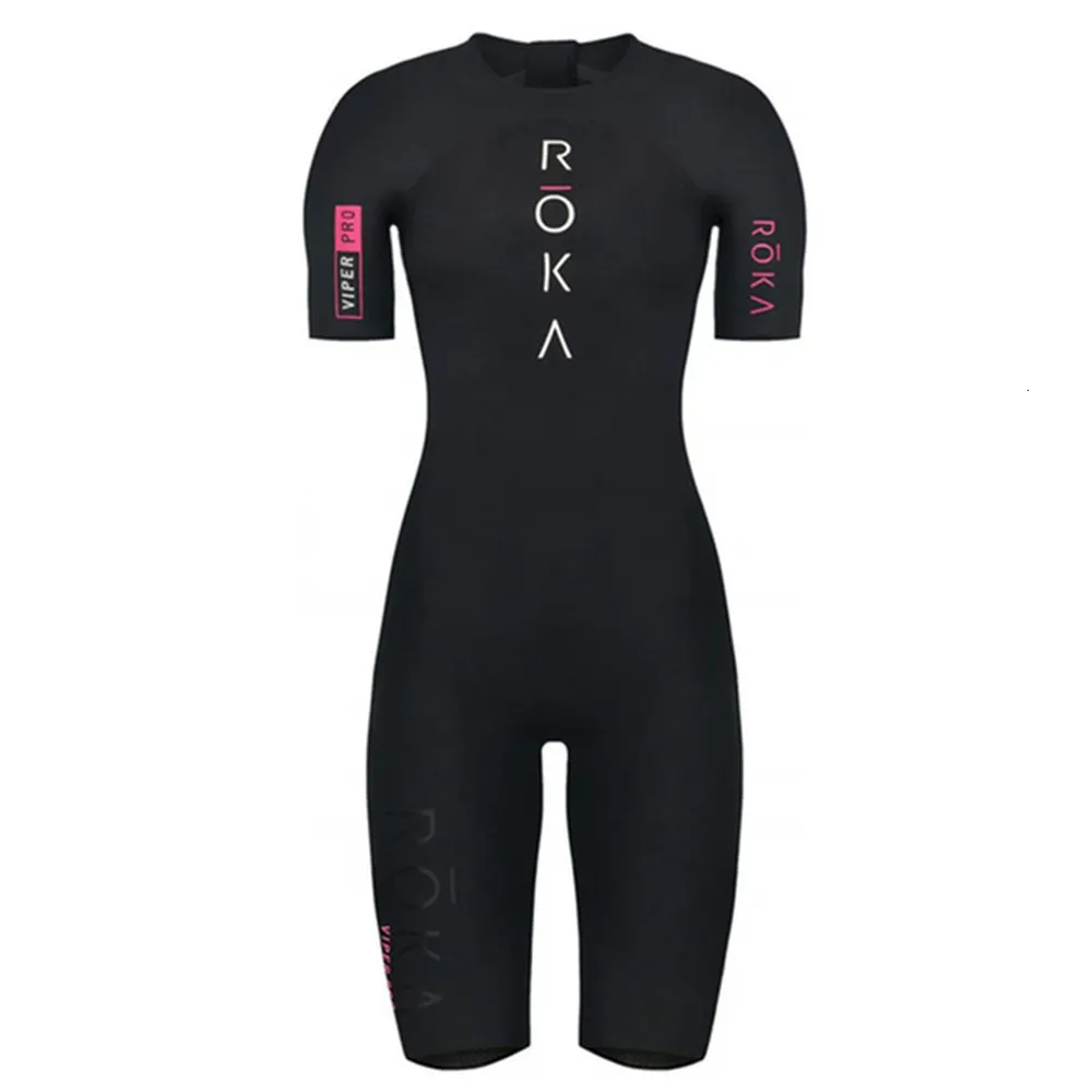Cycling Jersey Sets Roka Women s Short Sleeve Trisuit Triathlon Swimskin Summer Road Bike MTB Pro Team Jumpsuit Running Speed Race Equipment 230614