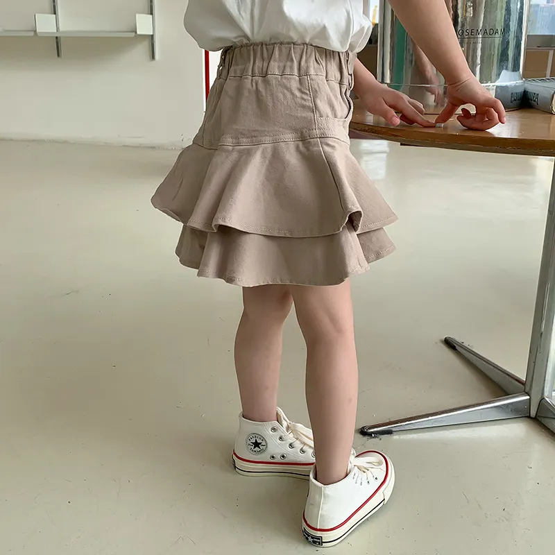 Skirts Children Clothing Girls Korean Style 2023 Skirt Spring and Summer Fashionable Denim Culottes Sweet Cute Short 230614