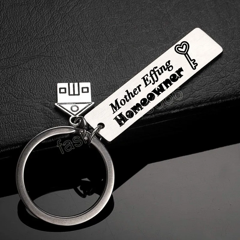 Propriétaire Pendentif Porte-clés En Acier Inoxydable Porte-clés Pour Mère Couples Porte-clés Titulaire Bijoux Cadeaux