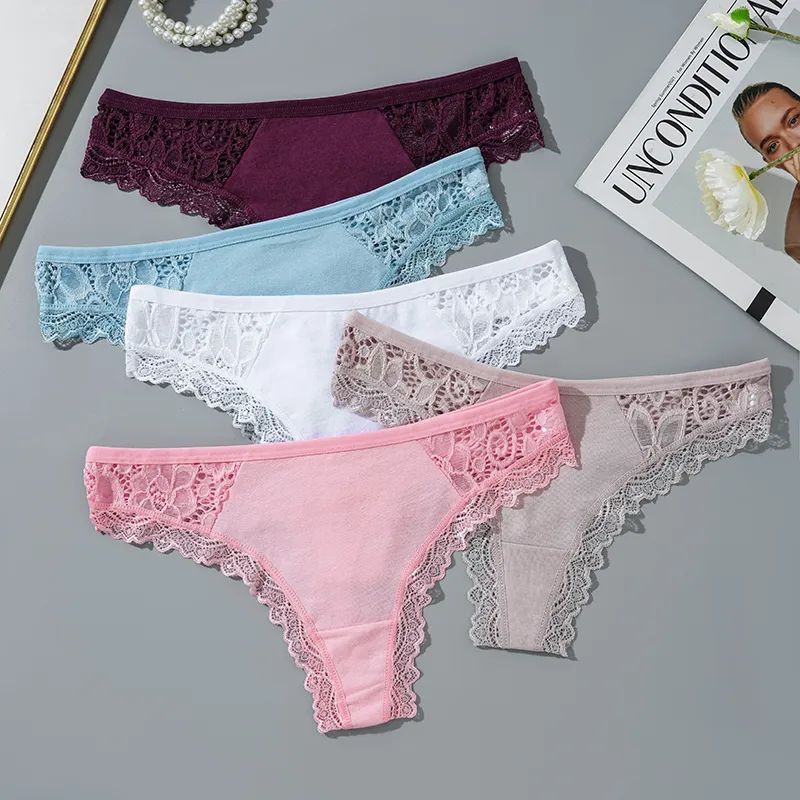 Floral Lace Cotton Panties Set Back For Women Comfortable And Sexy Low Rise  Intimates Lingerie From Fyfushi, $7.08