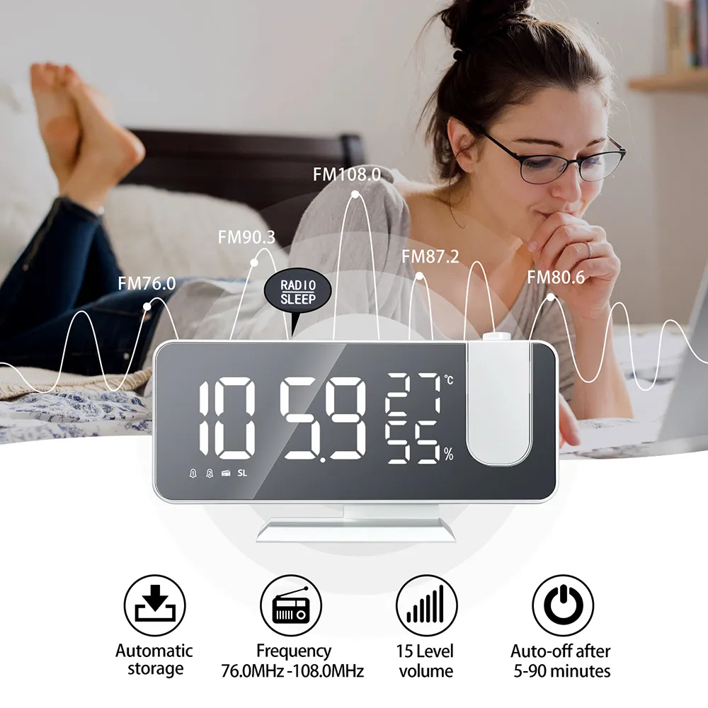 Reloj digital con pantalla grande, reloj despertador con espejo LED, reloj  despertador digital, reloj electrónico, reloj de mesa recargable por USB