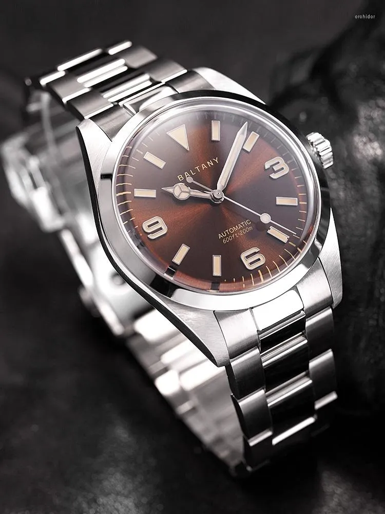 Наручительные часы Baltany Explorer Tribute Watches 200 м Внепроницаемые браслет из нержавеющей стали SW200 Куполовый сапфировый стеклянный стекло светящиеся винтажные часы