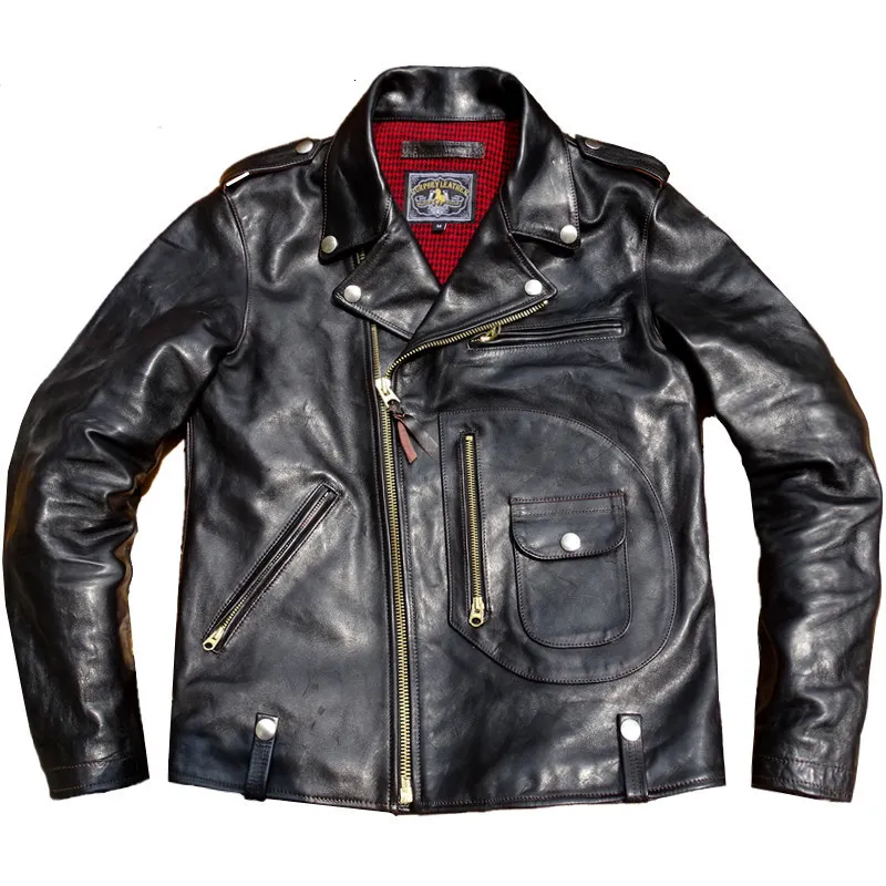 Herrläder Faux Leather Mens Riders Jacket äkta läderhäst Slim dragkedja Motorcykel J-24 outfit Spring Autumn Vintage Designer Clothing 230613