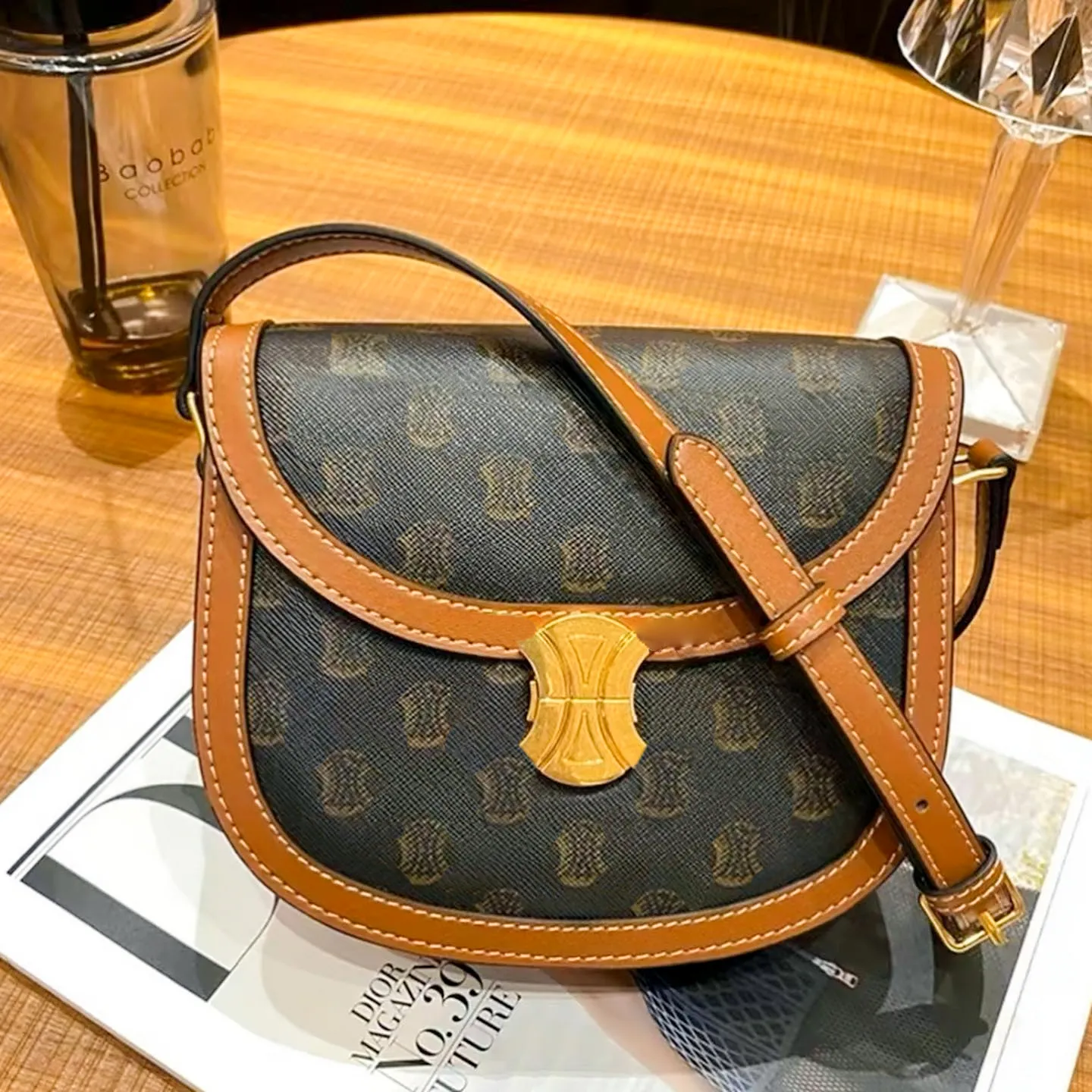 럭셔리 십대 triomphe besce bag crossbody tote 어깨 고품질 클러치 플랩 가방 핑크 디자이너 여자 남녀 핸드백 celiny 정품 가죽 안장 메신저 가방