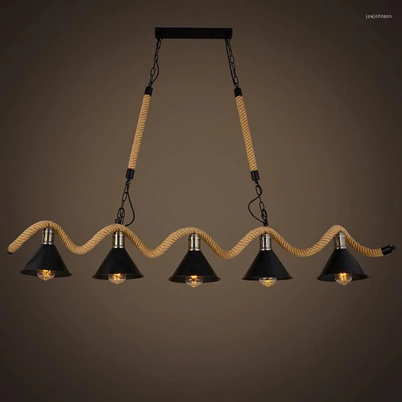 Lampade a sospensione X Luci moderne Americano 3 teste Barra antica Industriale Personalità creativa Negozio di abbigliamento Apparecchi di corda