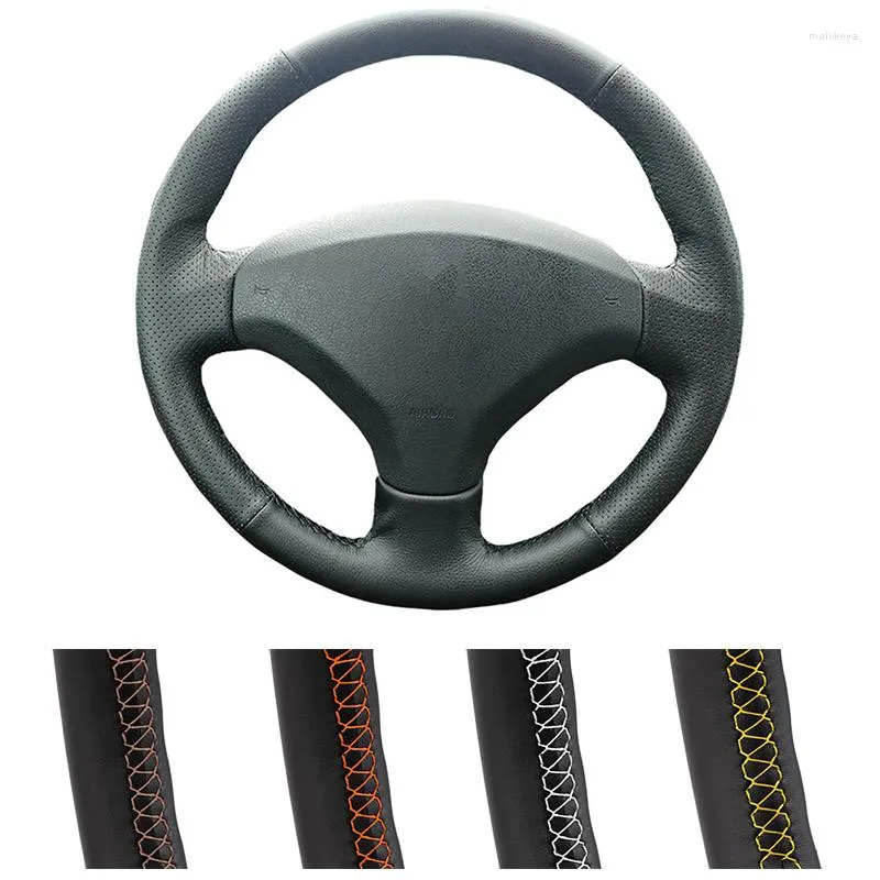 Steering Wheel Covers DIY Customized Car Cover For 308 Old 408 Auto Artificial Leather Wrap