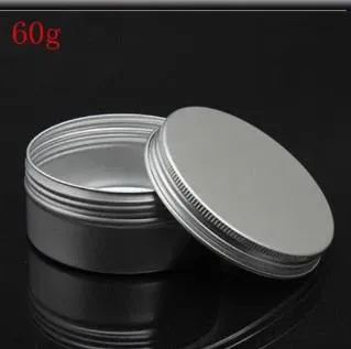 Livraison gratuite en gros 50 x 60g pot en aluminium, pot en métal pour gel en poudre crème utiliser 2 oz bouteilles cosmétiques contenant en aluminium sortie d'usine