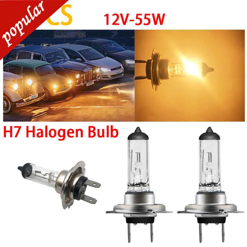 New 20Pcs H7 12V 55W Super Bright Warm White Fog Lights Halogen Bulb High Power Car Front Headlights Lamps Auto Light Source parking