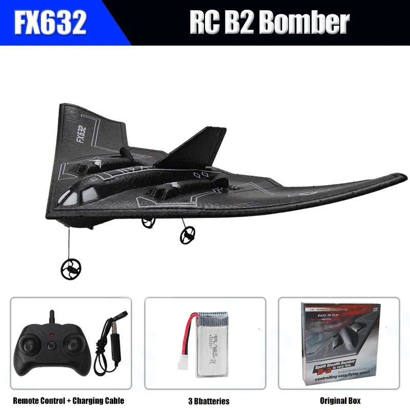 電動航空機RC飛行機B2ステルス爆撃機2CH 34cmウィングペイン2.4gリモートコントロール航空機航空機ドローンおもちゃのための子供230613