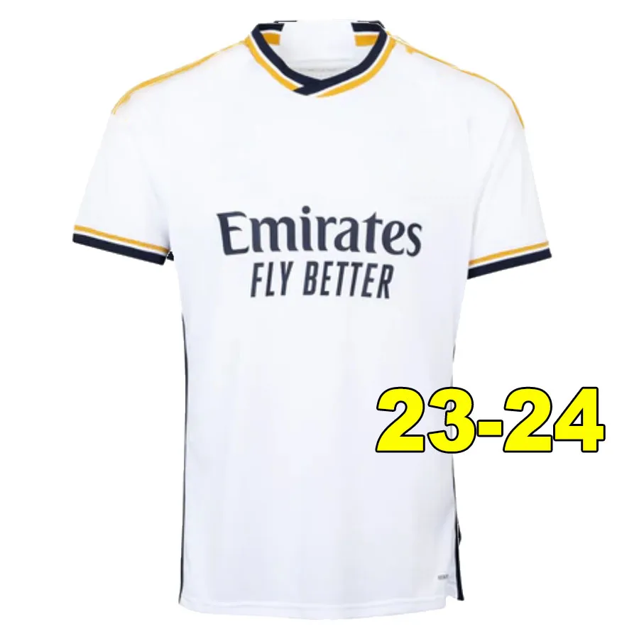 2324 Camiseta de fútbol visitante del Real Madrid 7 Vinicius 5 Bellingham  10 Modric Conjunto de camiseta para niños