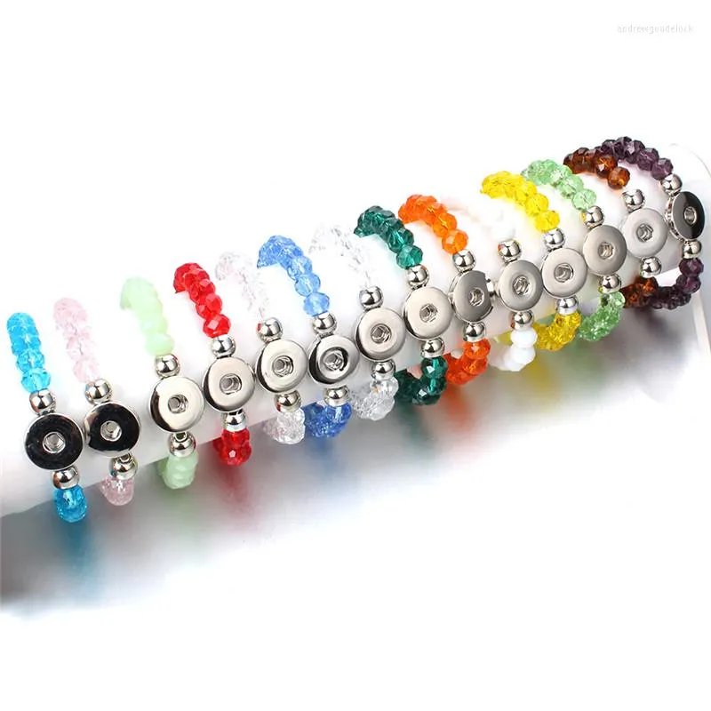 Charm Bracelets Colorido Beads Snap Bracelet DIY Charms Bracelet Fit 18mm Buttons Joias Para Mulheres ZE505E