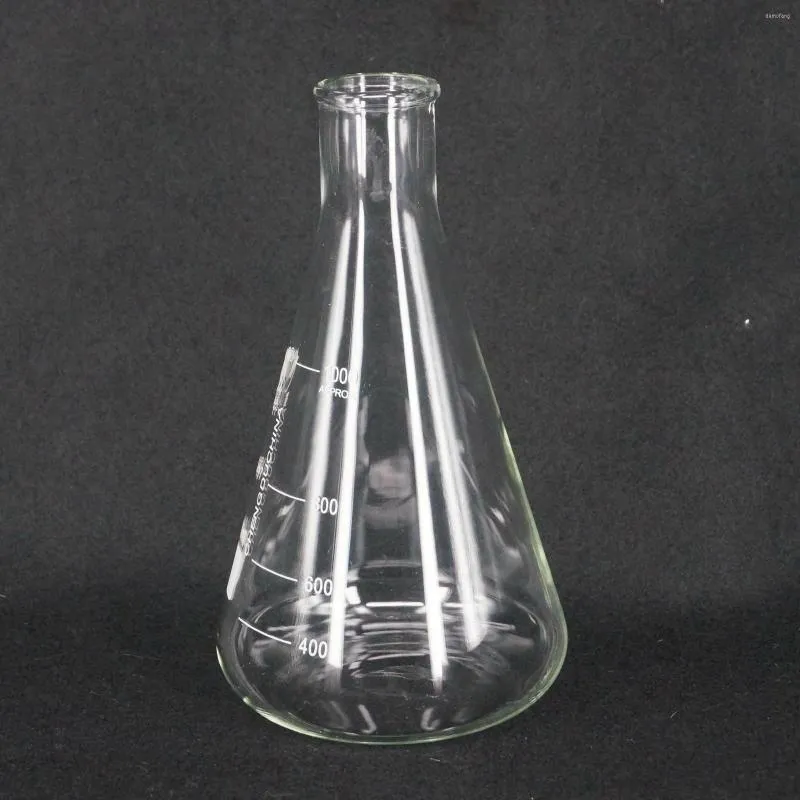 1000 ml smalle nek borosilicaatglas conische erlenmeyer kolf voor scheikunde laboratorium