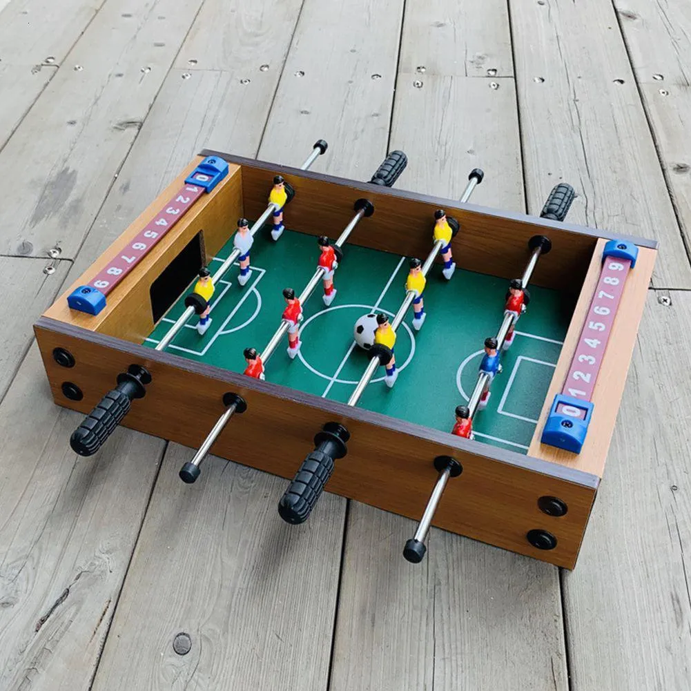 Foosball Mini Table Foosball木製マシンサッカーテーブルサッカーパズルゲームチルドレンホームパーティーDIYエンターテイメントツール230613