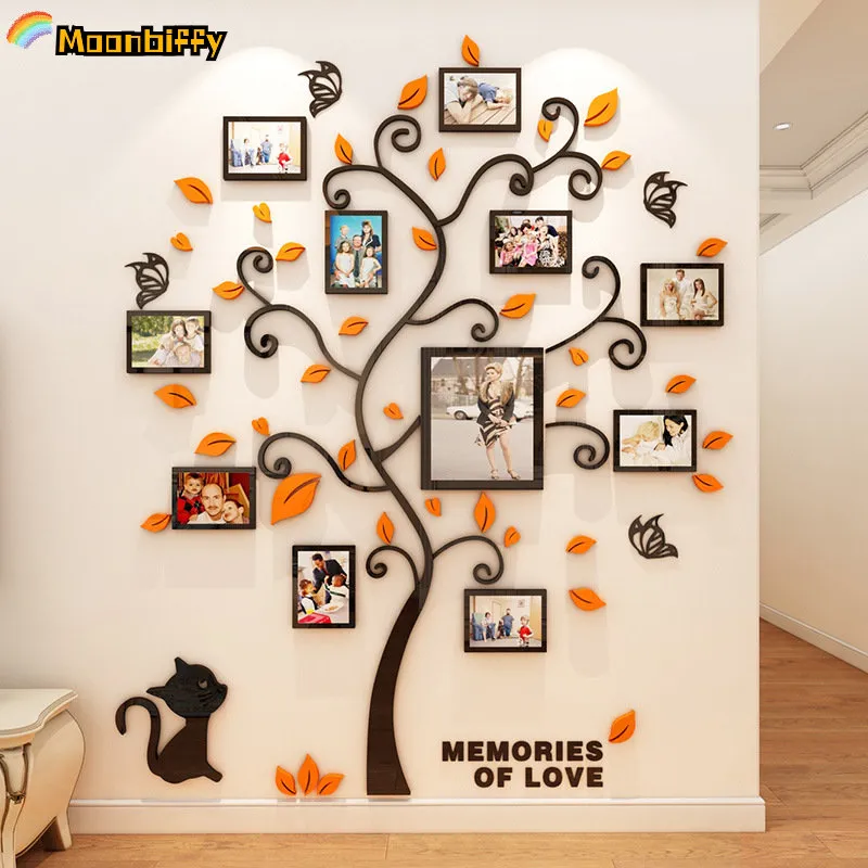 Family Tree Sticker Family Tree Wall Decals 3D Acrylic Photo Tree Sticker For Home Decor ...