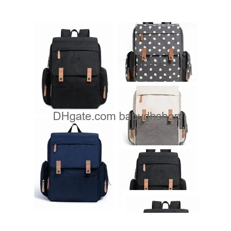 Sacos de fraldas Mochilas clássicas para mamãe Nylon Landuo Mochila mãe maternidade Grande zíper Molhado Seco Volume Organizador de viagens ao ar livre Mti Dhh9M