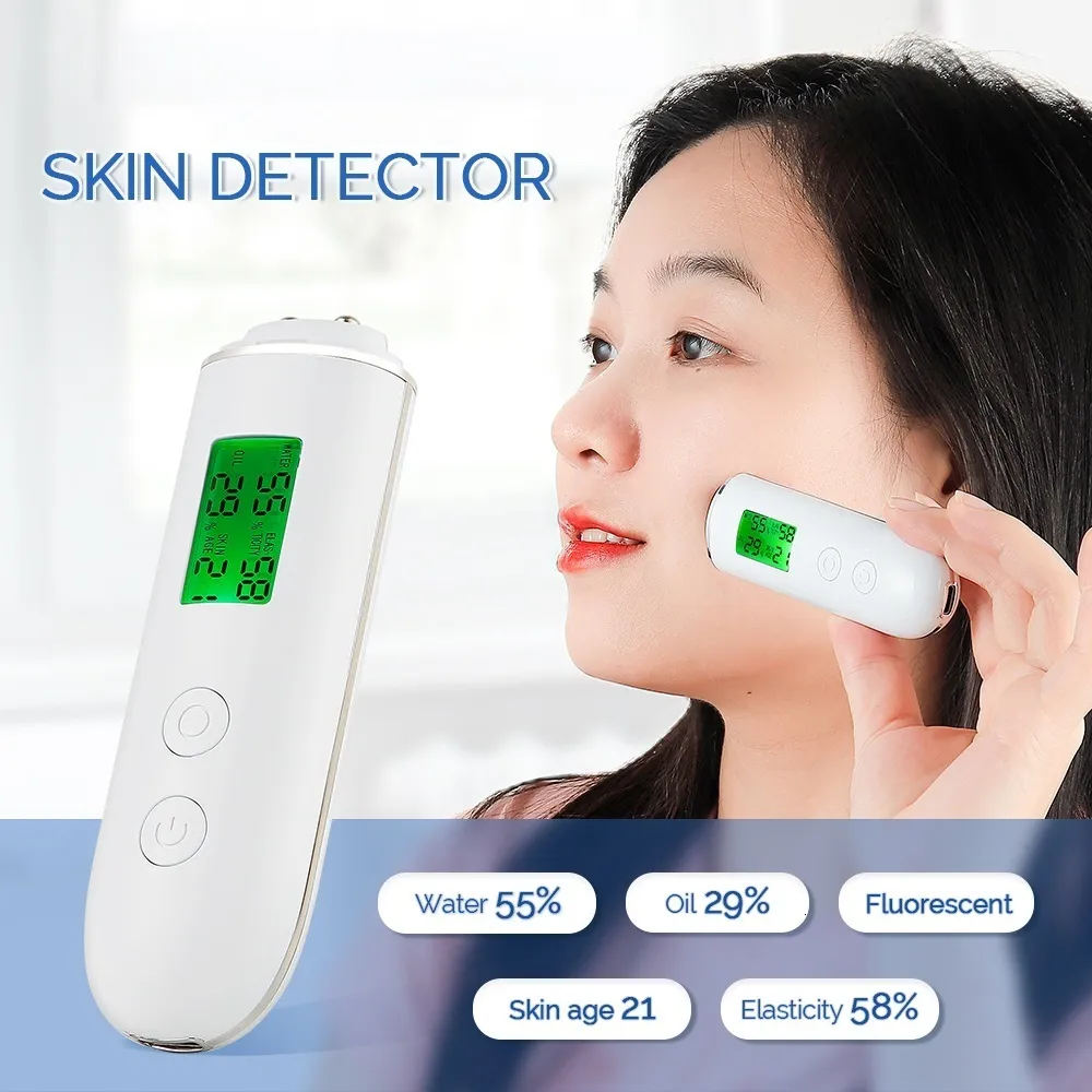 Steamer Skin Tester Face Moisture Oil Content Analyzer Water Cheek Elastic Age Test Meter Fluorescent Agent Detector 230613