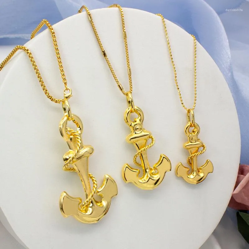 Pendant Necklaces Necklace Anchor Design Jewelry Set Hip Hop Men Women Wholesale Fashion For Daily Wear Size Large Medium Small