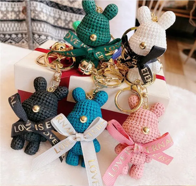 Coach Keychains Rabbit Cute Bear Key Chain Resin Bow Bell Rabbit Keychain... From Factory ...
