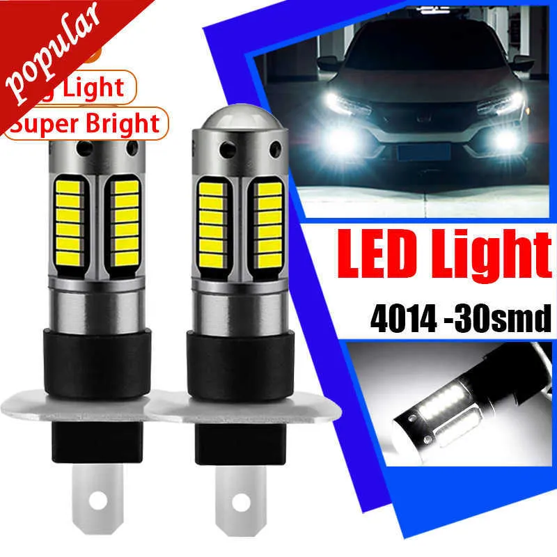 Novo 2pcs H1 LED Canbus Lâmpada para farol dianteiro do carro Lâmpadas de luz de sinal de nevoeiro 6500K Branco DC12V Super brilhante plug and play