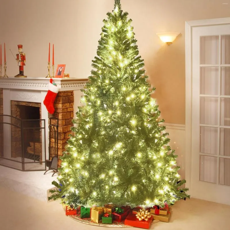 Arbre de décorations de Noël de 2,28 mètres de haut artificiel avec 350 lumières LED préinstallées1250 décoration de l'année en PVC