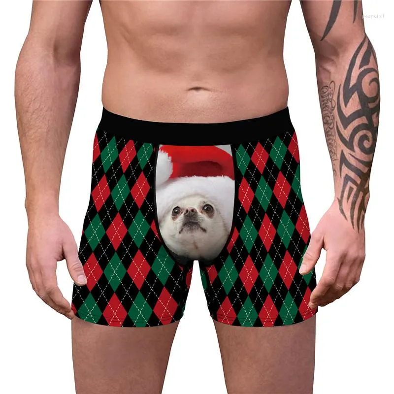 Underpants Mens Ugly Christmas Underwear 3D Funny Dog Printed