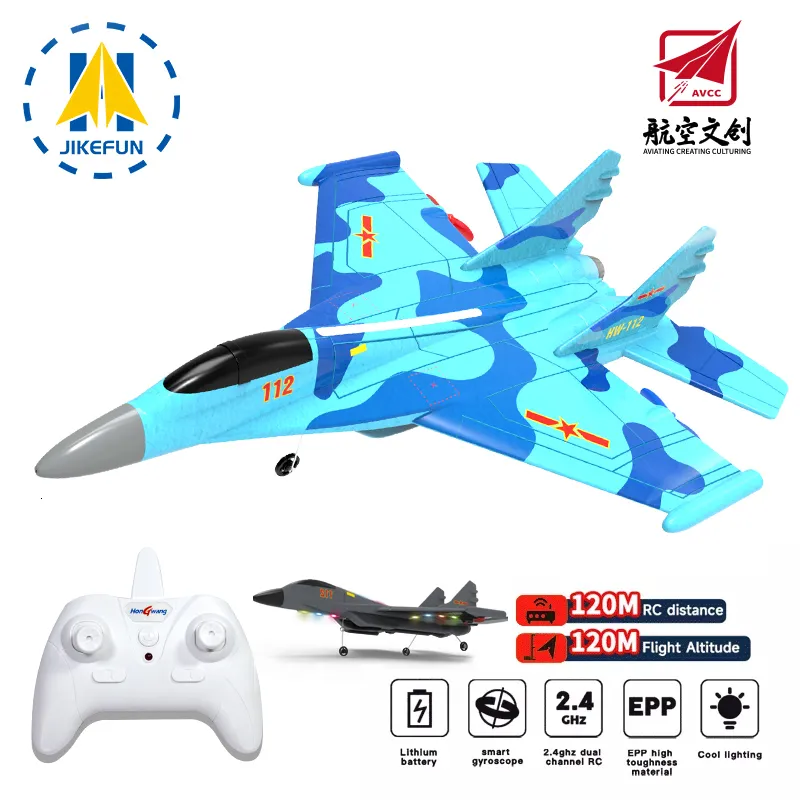 ElectricRC Aircraft Originalgenehmigung J-11 1 50 RC Kampfflugzeug 2,4G 2CH ferngesteuertes Schaumstoffflugzeug mit Beleuchtung J 11 Flugzeugspielzeug für Jungen 230613