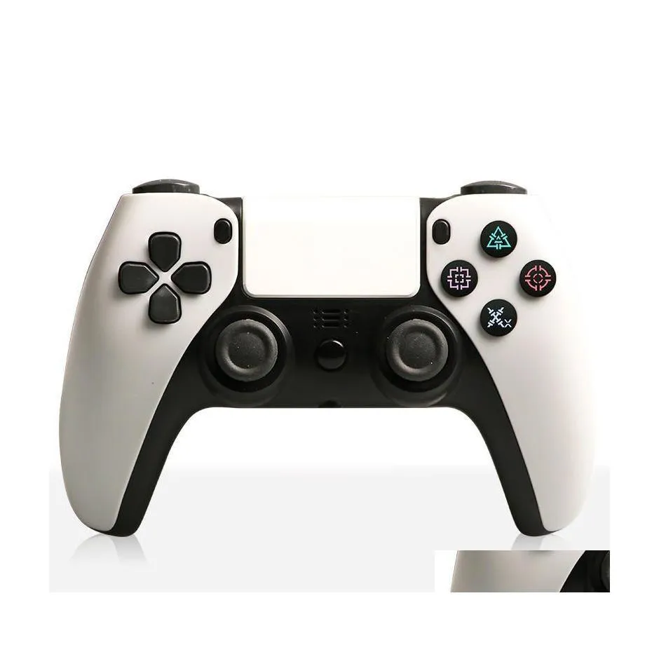 Kontrolery gier joysticks S PS4 Style Blue Tooth podwójne wibracje kontroler dla PS4 bezprzewodowych gamepad gier konsoli USB 6 AXIS DR DHLZJ