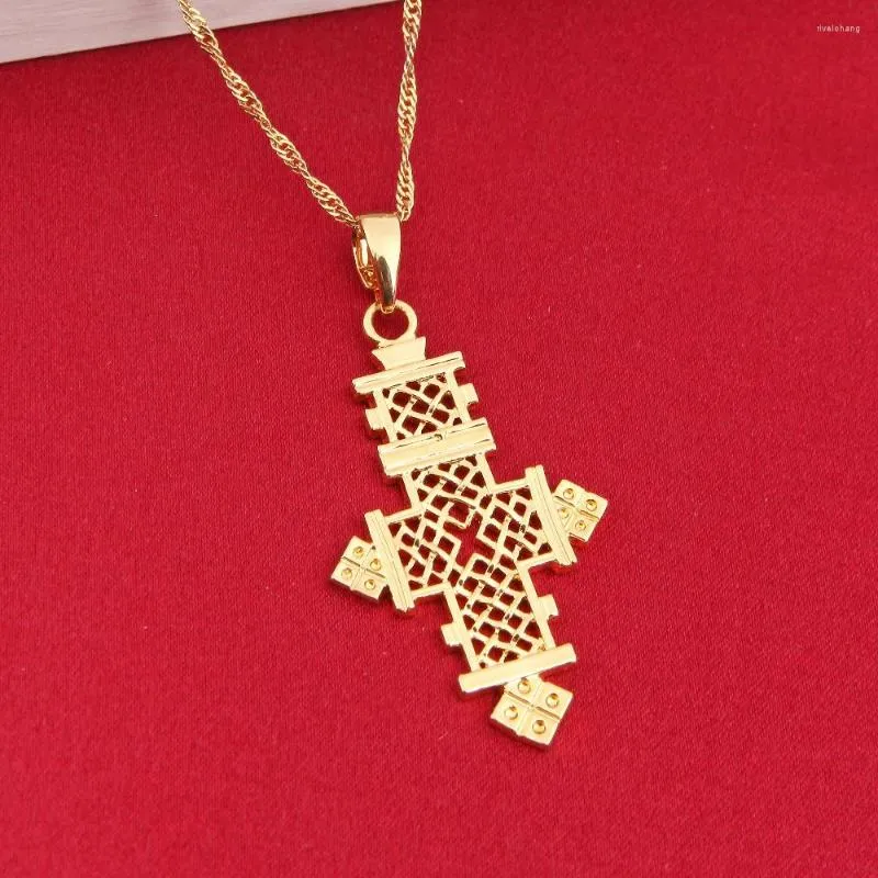 Hanger Kettingen Kwaliteit 24K Goud Kleur Afrikaanse Sieraden Voor Ethiopische Vrouwen Geschenken