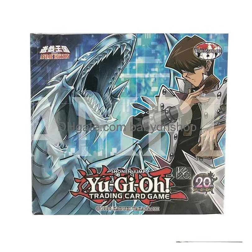 Card Games 216Pcs Yugioh English Upgraded Version Classic Collection Of Fl Cards Exquisite Copper Plate Paper Three Miracles Blueeye Dhjeo