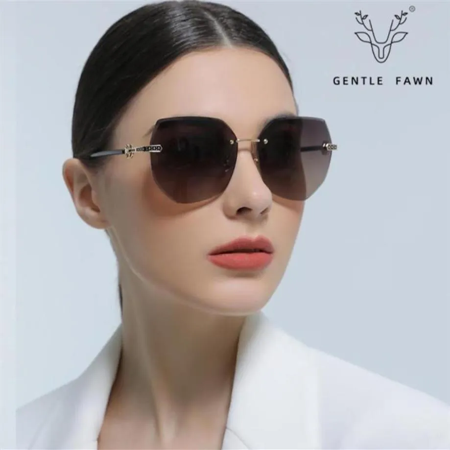 Sunglasses 2022 Fashion Rimless Women Brand Designer Luxury Gradient Lens Sun Glasses Square Oversized Shades Female UV400 ZS398382935