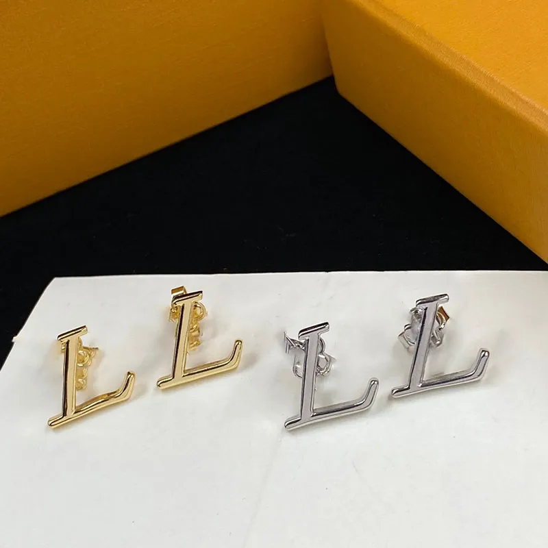 Earrings Designer For Women Luxury Stud Earings Gold Earring Diamond Engagement Jewelry with Box L Letter Charm Earing Hoop Jewerly 236133C