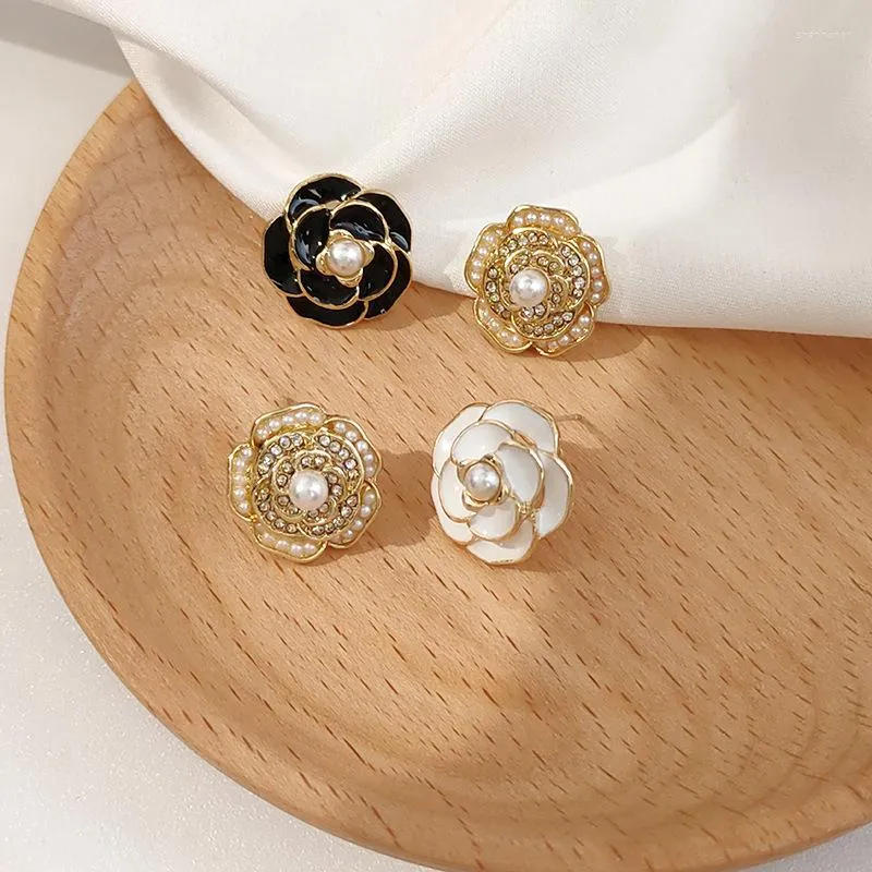 Boucles d'oreilles VENTFILLE S925 argent aiguille personnalité de la mode camélia oreille goujons bijoux féminins cadeau en gros