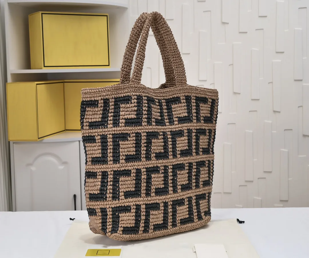 Stylish Raffia Beach Bag - Large Woven Tote, Designer Fiber
