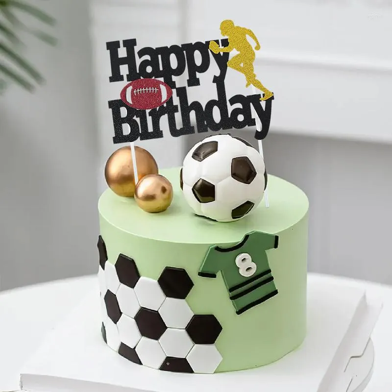 Cake topper football personnalisable pour anniversaire