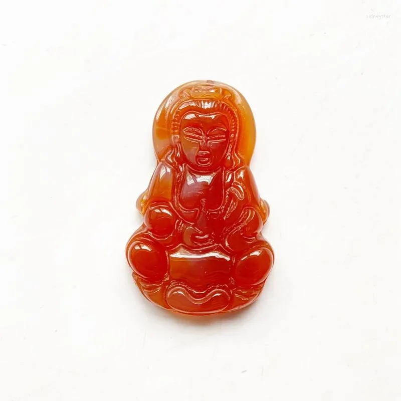 Pendant Necklaces Carnelian Stone Guan Yin Figurine Natural Onyx Buddha Diy Necklace Spiritual Jewelry Accessories 1pc