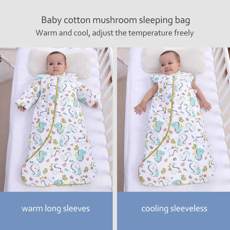 Спальные мешки, весенне-осенний мешок для детских пижам из чистого хлопка, одежда для новорожденных мальчиков и девочек, От 0 до 5 лет