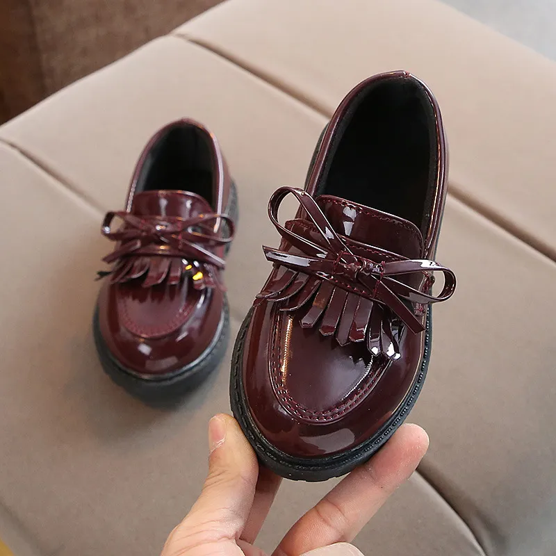 Zapatillas De Deporte Para Ni as Vestido Negro Zapatos De Cuero