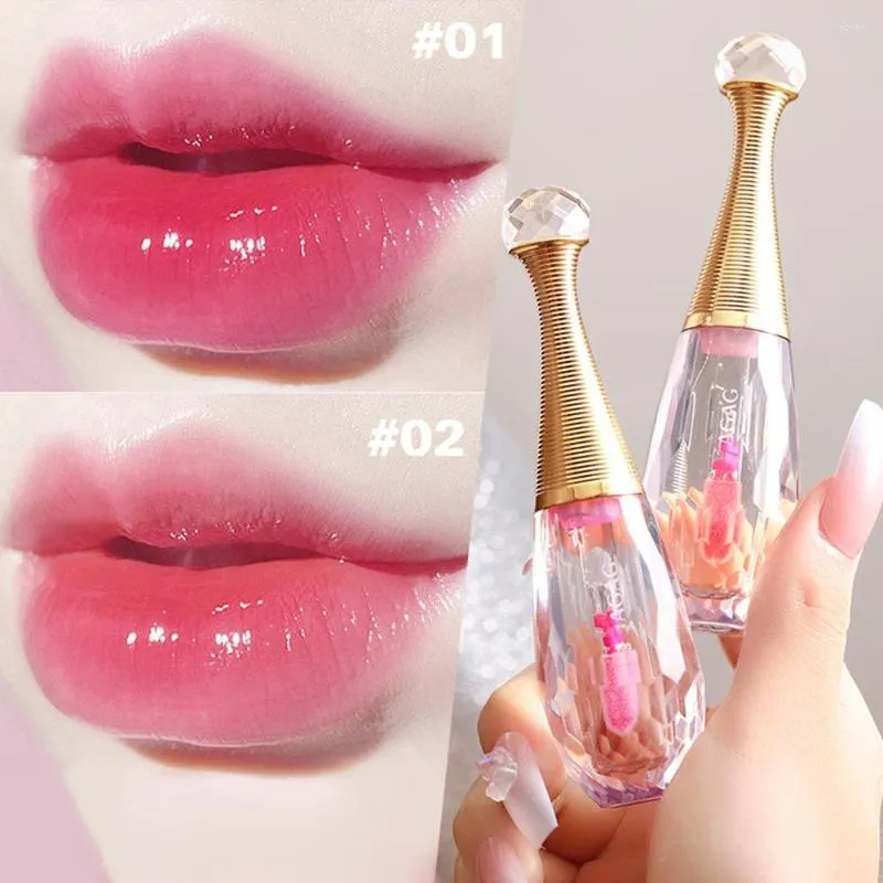 Läppglans kristallfärg som förändrar transparent temperaturförändring läppstift fuktgivande varaktig vattentät koreansk makeup för kvinnor