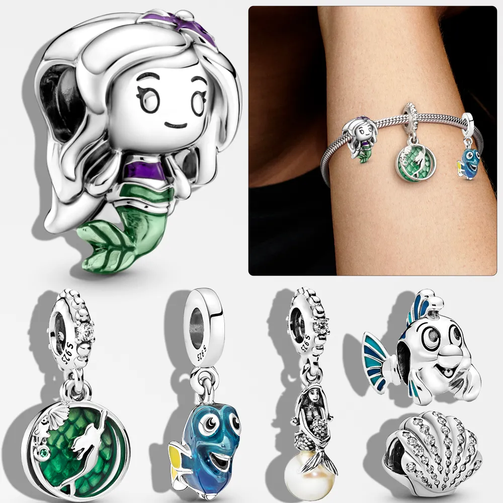 O pingente de contas pendentes de prata esterlina 925 é adequado para pulseiras de charme originais clássicas Pandora, joias femininas, acessórios de moda, entrega gratuita