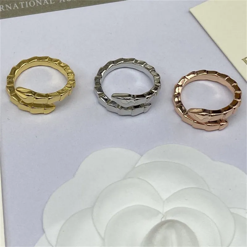 Rose Gold Man Luxury Rings Snake Bones Rotate Rings Women Fashion Designer Gold Jewelry spiral snakes rings for men hip hop street Anneaux