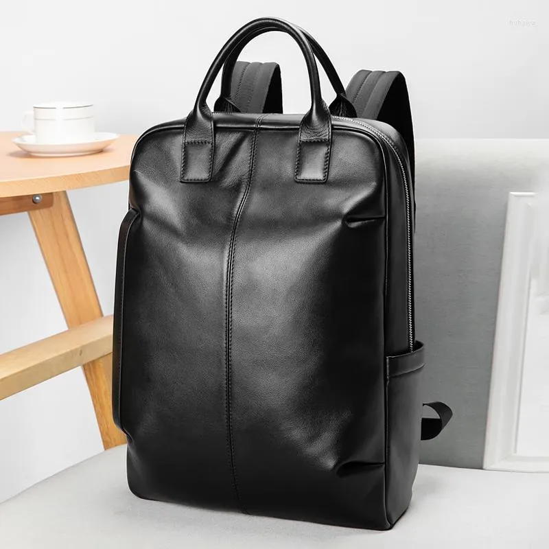 Backpack DIDE Men's Portable Genuine Leather Business Casual Anti-theft 16Inch Laptop Bag Cowhide Waterproof Outdoor